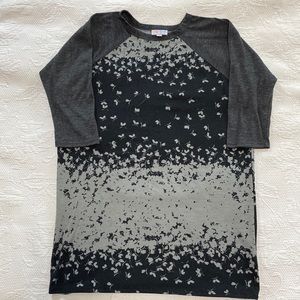 LuLaRoe size 14 top black and gray with butterflies